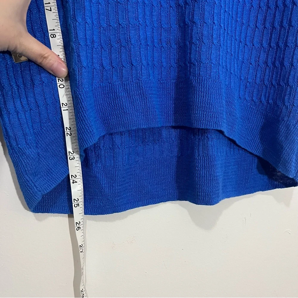 J. Crew 100% Linen Cable Open Knit Sweater XXS Royal Blue Lightweight Preppy